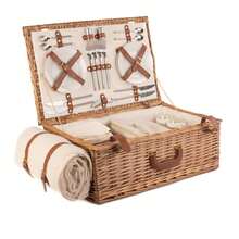 Red Hamper Deluxe Fully Fitted Traditional Picnic Basket - Brown - View 3