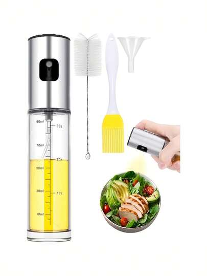 1pc High Pressure Olive Oil Sprayer Bottle With Non-Mist Nozzle, Suitable For Air Fryer, Salad Dressing, Precise Control For Healthy Cooking, Grilling, Stir-Frying