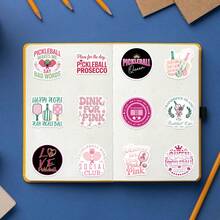 120 Pcs Pink Pickleball Vinyl Stickers, Beautiful And Practical, Suitable For Scrapbooks, Diaries, Bumpers, Skateboards, Water Bottles, Helmets, Water Cups, Car Stickers, Etc. - Random - View 8