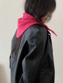 1pc Striped Triangular Headband/Scarf For Women, Versatile Knitted Shawl For Spring/Summer, Warm Headwrap To Pair With Dresses & Shirts, Valentine's Day Gift - Multicolor - View 10