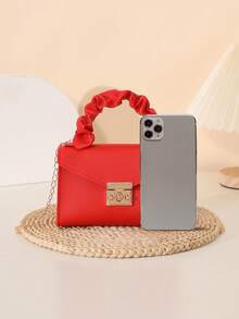 Soft Wrist Chain Crossbody Bag For Daily Wear, Cloud Wrist Handbag, Women Handbag - Red - View 5