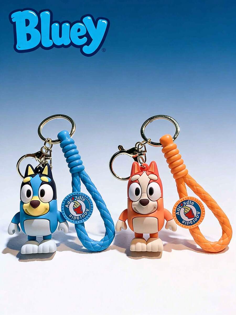 Bluey Juego de llaveros de la colección de decoración navideña de la familia - Coco, Rusty, Amigos Bingo, Muffin y otros personajes, adecuado como regalos, decoraciones de embalaje y colecciones, lindas miniaturas de alta calidad, colgantes decorativos, llaveros de coche, bolsas, encantos, recuerdos de fiesta, decoraciones de fiesta, regalos de cumpleaños, llaveros, bolsas de regalo - Multicolor - Ver 1