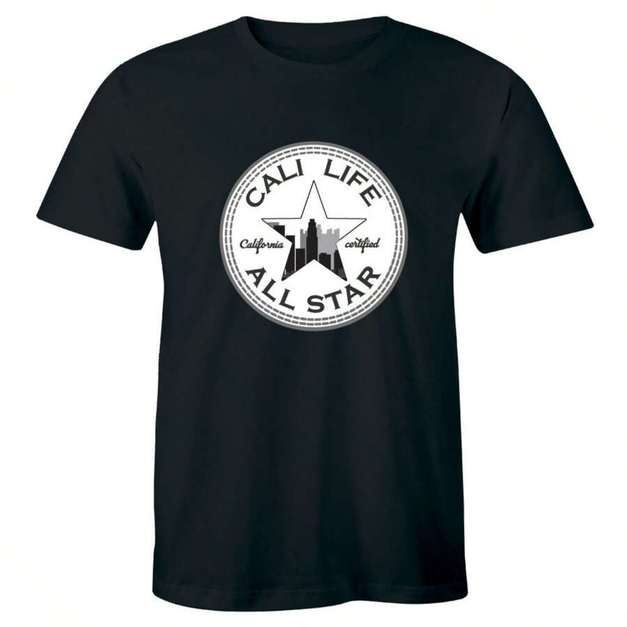 Cali Life All Star - California City Skyline Athletic Sports Women's T-Shirt Tees.Jpg - 黑色 - 查看 1