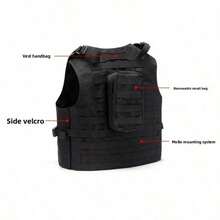 适用于气枪/彩弹射击的军用战术背心，MOLLE模块化系统战争游戏作战背心 - 彩色 - 查看 8