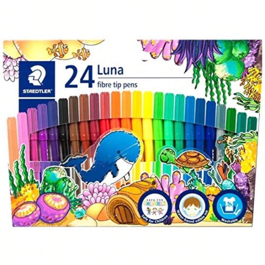 ステッドラー STAEDTLER LUNA 水性ペン fiber tip pen ルナ ファイバーチップペン 24色 子供用 水性 ペン セット327LWP2402 [並行輸入品] - 写真の通り - チェックする 1