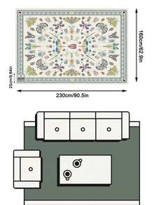 1pc Rug/Carpet/Area Rug/Doormat/Runner, European And American Elegant Luxury - Vibrant Insect And Floral Pattern Design Printed Carpet - Large Size Carpet For Bathroom, Kitchen, Entryway, Hallway, Bedside, Living Room, Bedroom, All Season Washable Carpet Mat, Home Decor - Multicolor - View 14