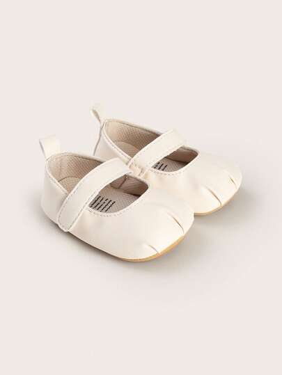 Spring And Autumn Infant Girls' Princess Shoes, 5-9-12 Months Infant And Toddler Shoes, 1-Year-Old Anti-Slip Learning Shoes, Soft White Sneakers