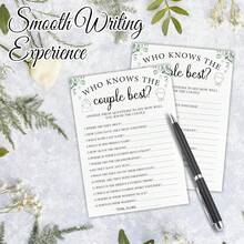 50pcs Bridal Shower Game Cards, Who Knows The Couple Best? Eucalyptus Leaf Themed Wedding Game, Suitable For 30 Guests, Applicable For Engagement Party And Wedding Events, Game Gifts And Supplies - View 4