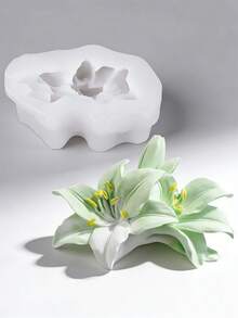 香薰蜡烛硅胶模具 3D玫瑰模具 百合玉兰花造型肥皂石膏树脂模具 DIY蜡烛杯装饰用品 石膏工艺品 花卉设计 家居婚礼装饰 耐用模具 - 白色矽膠模具 - 查看 3