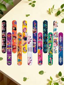 12/24个卡通风格韩流动漫拍手环，可爱派对用品，圣诞节、情人节、复活节礼物 - 彩色 - 查看 6