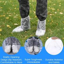 10 Pairs Shoe Covers Boot Covers Plastic Disposable Waterproof Shoe Cover Men And Women Non - Slip Outdoor Overshoes For Rain And Indoor Use - B - View 3