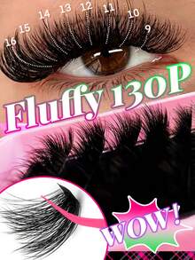 Eimny 150pcs Fluffy DIY Cluster Eyelashes 10-18mm Mixed Length Eyelash Extension 0.07mm Russian D Curl Thick And Reusable Dramatic Eyelashes For Beginners Easy To Use - 10 Rows Eyelash Clusters,Individual Eyelashes,Lashes,Fake Lashes - D - View 3