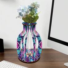LaoJieYuan 2026 New Style Wooden Blue Pink Diamond Painting Vase Diamond Painting Tabletop Ornaments Kit Rhinestones Desktop Ornaments For Adults Beginner Diy Crafts Diamond Art Painting Christmas Decorations - Style 7 - Requires You to Apply the Rhinestones Yourself - View 8