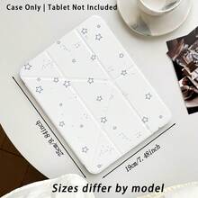 Starry Pattern Painted Effect Acrylic Crystal Cover, 3+Y Fold Anti-Bend, Tablet Case Compatible With Samsung Galaxy Tab A9 Plus/A11/A11 PLUS And Other Models, Suitable For Back To School, Valentine's Day - Multicolor - View 2