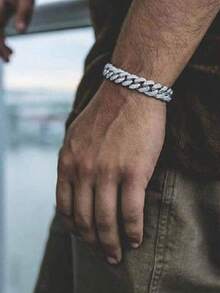 1 pieza Brazalete unisex con brillo de moda, adecuado para el Día de San Valentín, boda, citas, regalo de pareja, uso diario - Multicolor - Ver 7