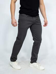 SAINT ELIAN Men's Slim Fit Colored Twill Pants - GRAFITE - View 4