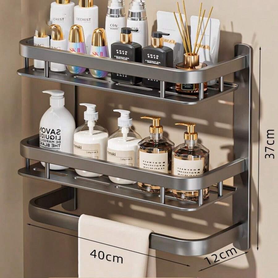 Heavy Duty Wall Mounted Spice Rack, Durable Kitchen Seasoning Storage Organizer - Gray-black - View 1