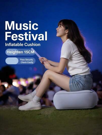 Đệm gác chân bơm hơi di động, vật dụng cần thiết khi đi du lịch, nhẹ, thích hợp cho lễ hội, tiệc tùng, sự kiện âm nhạc, đệm nâng cao chân, du lịch bằng ô tô, ghế cắm trại ngoài trời.