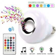 Bluetooth Speaker Bulb 12w RGB Smart LED Bulb With Controller - Multicolor - View 3