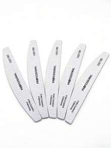 5/10/20/25/50pcs 100/180 Grit Sandpaper Nail Files & Buffers, Professional Double-Sided Nail Files, Acrylic Nail Art Tools, Nail Care Tools, Nail Art Supplies - Grey - View 4