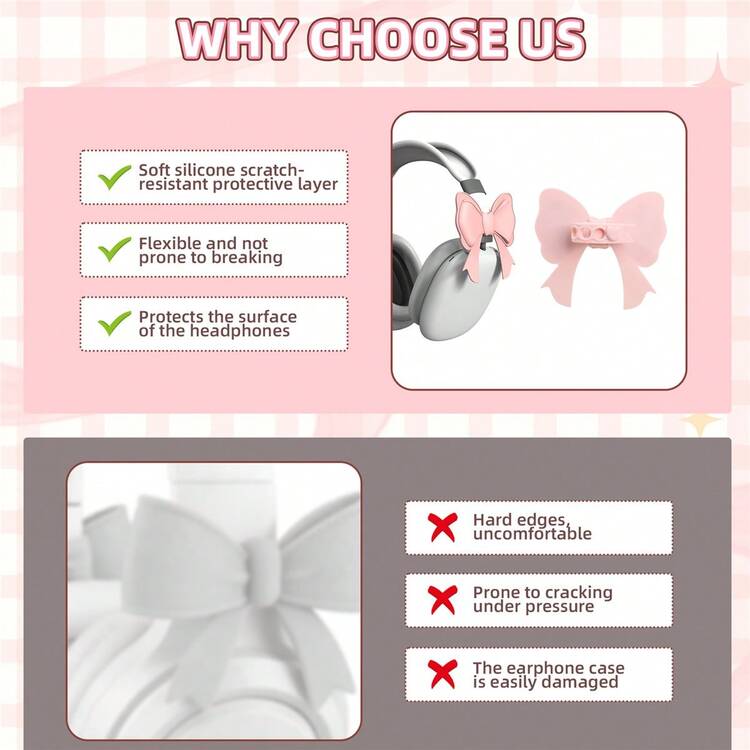 2pcs Headphone Butterfly Decor, 1 Pair Cute Headphone Butterfly Accessories, Silicone Headphone Butterfly Ornament, Washable, Adjustable Strap, Soft & Stretchable, Suitable For Various Headphones - View 6