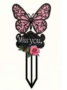 1 pieza Decoración de señalización de paisaje con plantas en maceta de estilo pastoril en 2D de acrílico, artesanía de acrílico para comercio transfronterizo - A - Ver 4