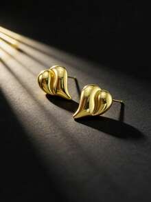 French Retro Gold Foil Earrings, Light Luxury Style Stainless Steel Earrings And Gold Jewelry, Exquisite And Versatile Earrings, Stainless Steel Rust-Proof Jewelry, Suitable For Daily Gatherings, Weddings And Events - Multicolor - View 1