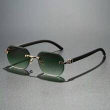 1pc Fashionable Frameless Unisex Glasses, Versatile For Outdoor, Business, Dates, Travel - Multicolor - View 17