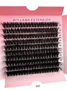 200pcs/180pcs/160pcs/140pcs/120pcs Faux Mink Eyelashes 200D/160D/120D/100D/80D/60D Luxury Fluffy DIY Cluster Lashes - 12-20mm Mixed Length Eyelash Extension 0.07mm Russian D Curl Thick And Reusable Dramatic Lashes, Beginner Friendly For Daily, Party, Stage, Night Out - D - 查看 15