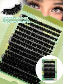 Waloshow 14D 224-280 Strands Dramatic Volume Lashes, 120D 80D 50D Curl, Fluffy & Voluminous, 10-16mm Length, Suitable For Beginners - D - View 6