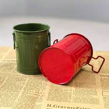 Multifunctional Iron Pen Holder, Desktop Stationery Storage Bucket, Makeup Brush Organizer & Flower Pot - Multicolor - View 3