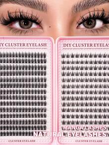 392pcs Eyelash Extension Kit, DIY Eyelash Extension Set, Individual Lash Cluster, D Curl Eyelash Extension Kit, Includes Adhesive, Sealant And Eyelash Extension Tools, Suitable For Daily Use, Travel, Beginners, Weddings, Dates, Parties, Holidays, Great For Christmas/Halloween/Gift Lash Set - 彩色 - 查看 2