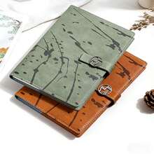 Cuaderno de anillas A5 con impresión, libreta de oficina para reuniones de negocios, cuaderno de alta gama con impresión - Libro estampado verde A5 - Ver 1