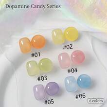 12毫升/瓶 2026新款彩色多巴胺果冻指甲油，冰透明白色指甲凝胶，蓝色、粉色、裸色、紫色共6种颜色，适合美甲沙龙DIY和家庭使用 - 彩色 - 查看 4