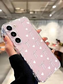 1个纯白色蝴蝶结爱心软壳手机壳，兼容 17/17 Air/17 Pro/17 Pro Max、荣耀、三星Galaxy A04e/12/A13/A14/A34/A50/A52/A53/A54/S21/S22/S23/S24/S25/S25 Ultra、6A/7A/8A、12T/13T，国际版，非国内版 - 無色 - 查看 7