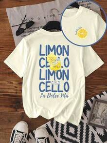 Women's Limoncello La Dolce Vita T-Shirts Italy Cup Shirt In Cotton - 杏色 - 查看 2