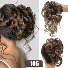 Hairdo Extensions, Messy Curls, Elastic Hair Rings, Synthetic Hair Buns, Donuts, And Hair Clips Are Suitable For Women And Girls - Multicolor - View 9
