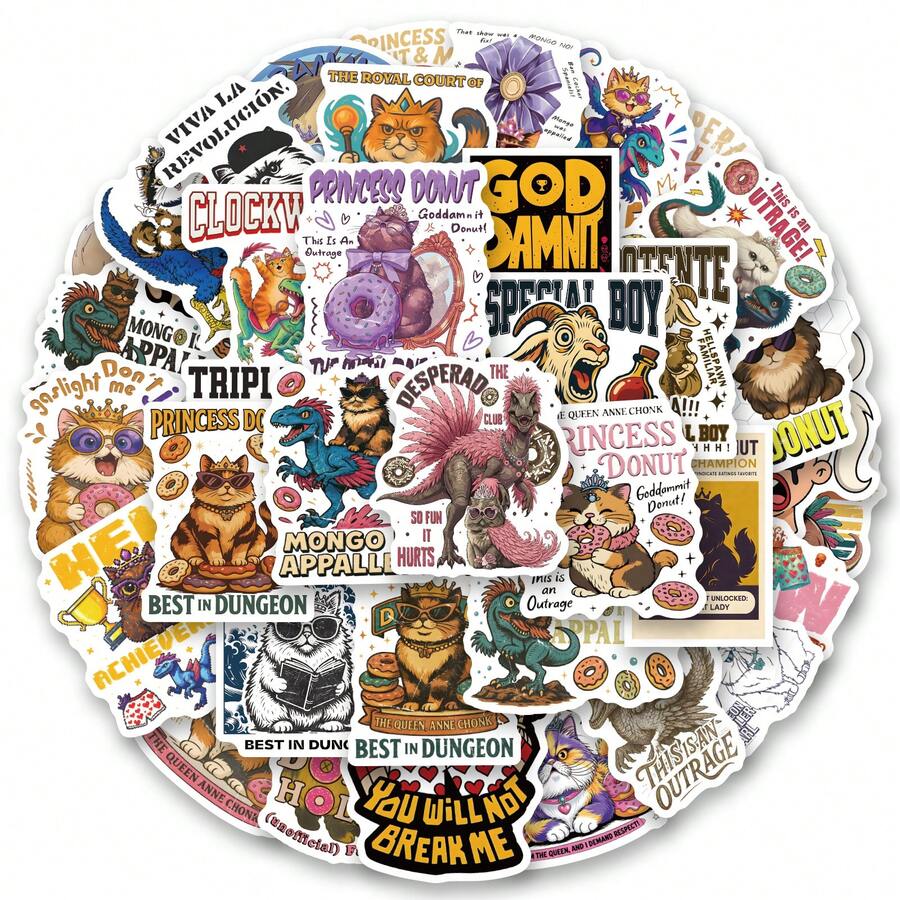 51 Pcs Dungeon Crawler Carl Vinyl Stickers, Beautiful And Practical, Suitable For Scrapbooks, Diaries, Bumpers, Skateboards, Water Bottles, Helmets, Water Cups, Car Stickers, Etc. - Random - View 1