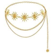 Metallic Gold Sunflower Fashionable Adjustable Waist Chain, Suitable For Dresses, Suits And Bohemian Style, Zinc Alloy Gold Sunflower Waist Chain, All Seasons - Smooth Sun - View 10