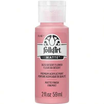 FolkArt Acrylic Craft Paint, Desert Flower 2 Fl Oz Premium Matte Finish Paint, Perfect For Easy To Apply DIY Arts And Crafts, 36251