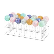 1个透明亚克力蛋糕展示架 - 带21孔棒棒糖架 - 适用于婚礼、派对、生日、万圣节等场合 - 易于使用 - 查看 3