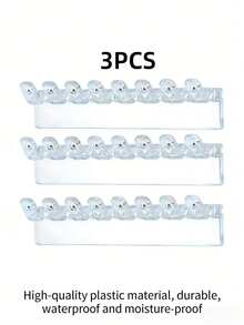 3pcs Adhesive Plastic Wall Hooks For Jewelry Storage, Durable Organizer, Suitable For Bedroom, Dresser, Vanity, Bathroom - 查看 6