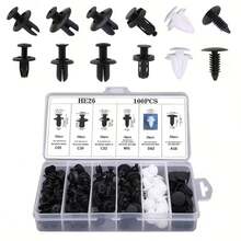 100pcs Multi-Purpose Car Fixing Clips, Black Nylon Material, Includes Bumper Fasteners, Grommets, Fender Clips, Universal Auto Fastener Replacement Parts - 100Pcs Car Buckles - View 12