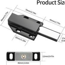 2个磁性压力柜门开启器，带螺丝，适用于柜门、门阻尼器、磁性门吸、开门器 - 多色 - 查看 5