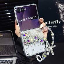 Bow-Knot 1pc Women's Foldable Phone Case, Bow Decor, Simple Rhinestone, With Matching Lanyard, Popular, Cute, Transparent Style, Thin, Lightweight, TPU Transparent Case Compatible With Samsung Galaxy Z Flip7, Galaxy Z Flip7 FE, Galaxy Z Flip6, Galaxy Z Flip5, Galaxy Z Fold7, Z Fold6, Z Fold5, Z Fold4, Purple, Champagne, Pink - Multicolor - View 36