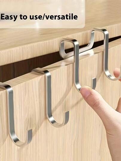 2个双钩，床头柜挂钩，门后挂钩，浴室/厨房衣物挂钩，免钻孔门装式衣物/毛巾挂钩