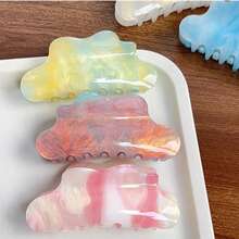 1pc Bofiya Elegant Acrylic Cloud Hair Claw Clip, Fashionable Chic Dopamine Ponytail Accessory - Multicolor - View 5