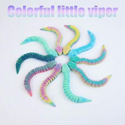 3D Printed Flexible Snake Figurine, 13cm/5.11in, Movable Desk Decor, Car Hanging Ornament, Office Accessory, Perfect Gift For Christmas, Halloween, Thanksgiving, Valentine's Day, Family And Friends