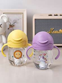 Baby Learning Cup With Straw, Cartoon Design Water Bottle, Infant Water Cup, Drinking Cup, Maternal & Child Supplies - Multicolor - View 9