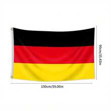 1pc Double Side Printed Germany Flag - Bright, UV Fade Resistant Polyester, Perfect For Outdoor Holiday Decoration & Enthusiastic National Pride! - German - View 1